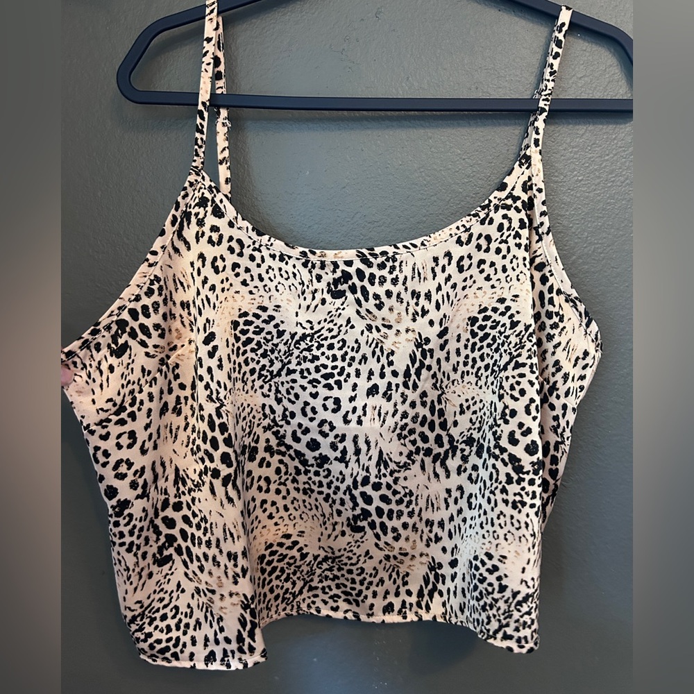 Forever 21 Plus Leopard Print Adjustable Strap Tank Top NWT